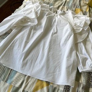 Express ruffle shoulder top